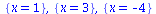 {x = 1}, {x = 3}, {x = -4}