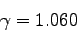 \begin{displaymath}\gamma = 1.060\end{displaymath}